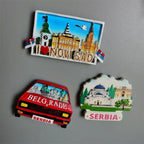 Serbia fridge magnets Belgrade tourism memorial crafts painted magnet refrigerator magnets - Grand Goldman