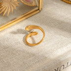 18K PVD-beschichteter Gold-Silber-farbener Ball mit passender Farbe, dreilagiger Öffnungsring, Damen, anti-allergisches Metall, Charme, täglicher Schmuck