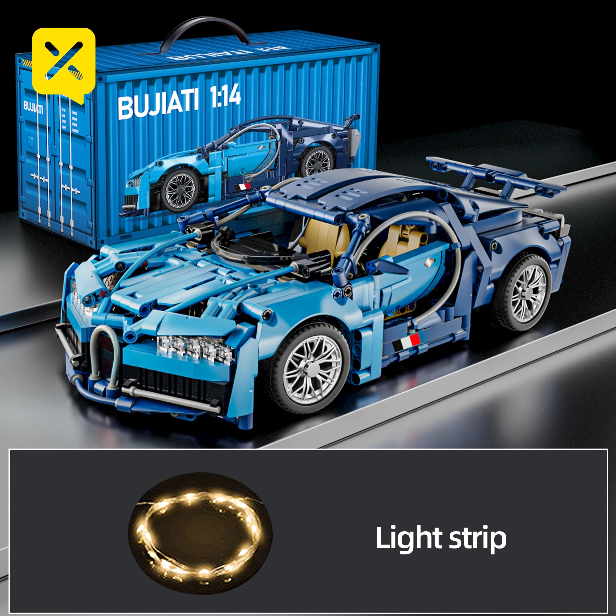 ToylinX 1:14 Supercar Building Block Toy Optional Power Group 14+ Technology Design Christmas Gift for Adults and Kids With Box