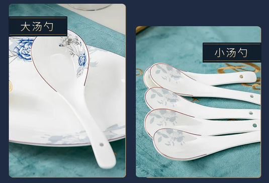 Bols en céramique pour la maison Jingdezhen, ensemble de vaisselle, bols, plats, vaisselle en porcelaine chinoise