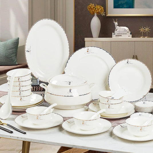 Ensemble de vaisselle et de plats en céramique Jingdezhen pour usage domestique