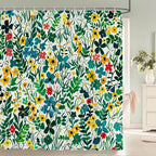 Nordic Shower Curtain Flower Plant Pattern Bathroom Curtains Bath Screen Waterproof for Home Bathroom Decor Print Shower Curtain