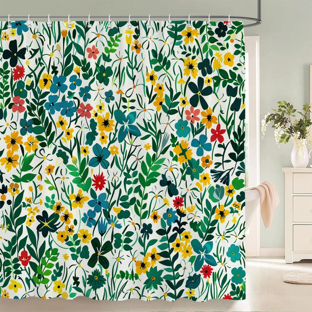 Nordic douchegordijn bloem plant patroon badkamer gordijnen badscherm waterdicht voor thuis badkamer decor print douchegordijn