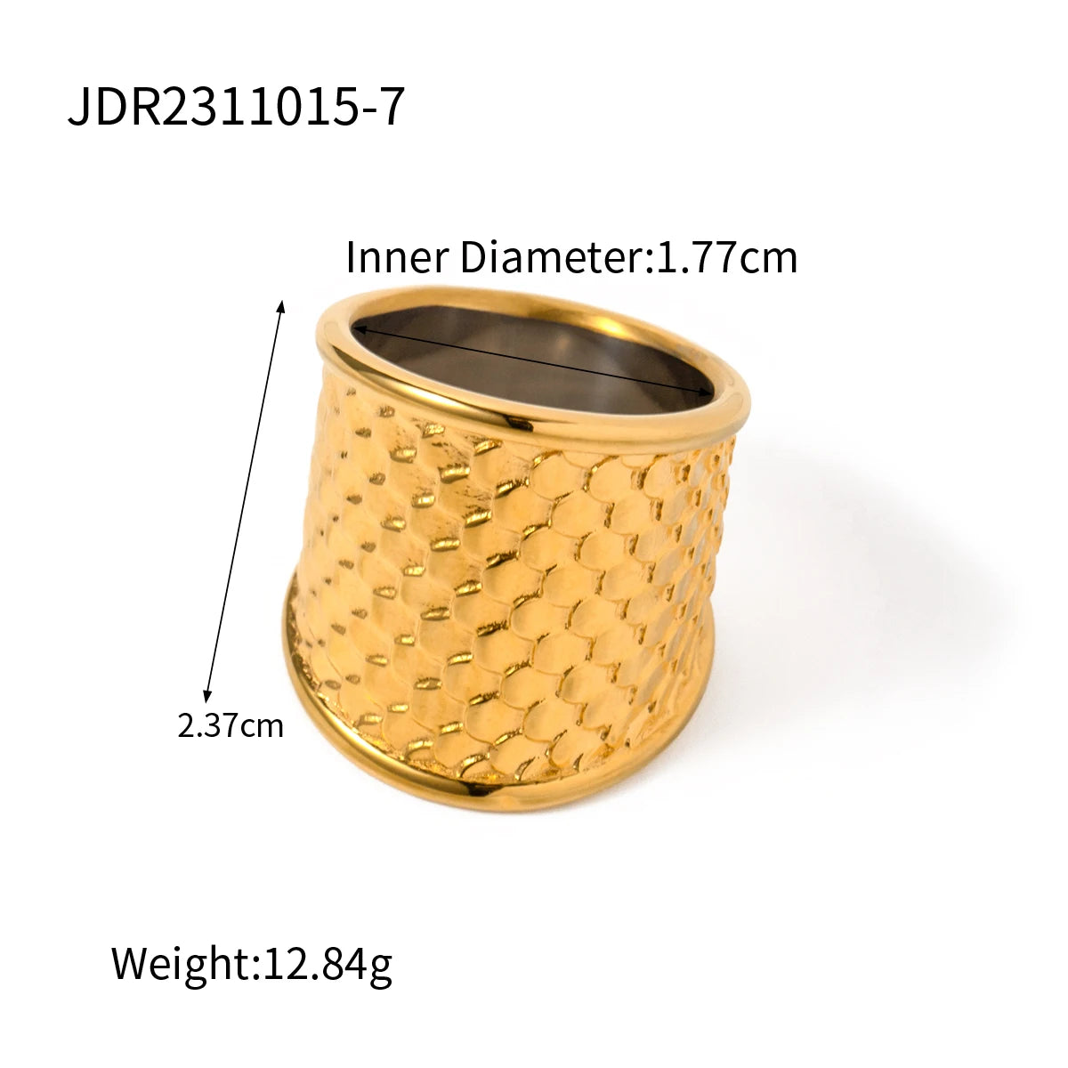 Rustfrit stål 18K forgyldt Trendy Geometrisk Finger Ring/Stud øreringe Serie Klassiske smykker Charmerende smykker gallagave