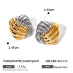 18K PVD-beschichtete Edelstahl-Ohrringe mit unregelmäßigen Erhebungen in Farbangleichung, geometrisch, wasserdicht, exquisite Schmuckgeschenke für Frauen