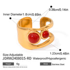 18k forgyldt rustfrit stål indlagt natursten rød agat øreringe Halskæde Armbånd serie Bijoux Femme vandtætte smykker