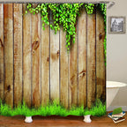 پرده دوش ضدآب حمام چاپ منظره گل فضای باز پلی‌استر 3D نمای خیابان باغ دکوراسیون منزل