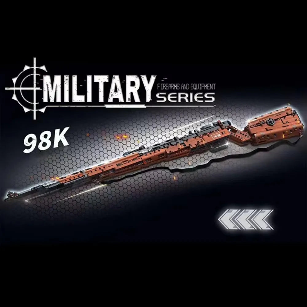 World War II Military Series 1206 Kar98k Rifle Model Assembly Block Set Toy Boy Children's Festival Gift