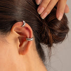Couleur acier Acier inoxydable Luxe discret Clips d'oreille épais en forme de C Minimaliste Résistants au ternissement Bijoux d'oreille pour femmes Cadeau de fête