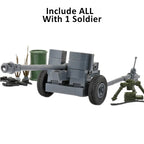 WW2 Germany Military Weapons Building Blocks Army Soldier Figure Anti-tank Gun Cannon Parts MOC Model Bricks Toys For Children ﻿