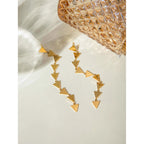 18K vergoldete Edelstahl-Ohrringe mit glattem Dreieck-Anhänger, poliertes Metall, Statement-Textur, modische Charms, Schmuck