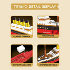 Classic Movie Building Bricks Construction Model Nanobricks Titanic Rms Ship Micro Diamond Block Educational Toy With Light