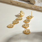 Orecchini pendenti geometrici a conchiglia placcati in oro 18k in acciaio inossidabile, texture metallica, ciondolo personalizzato antiallergico, gioielli chic