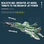 1290PCS MIG-29 Jet Fighter Building Blocks Diy Military Fighter Model Assembly Bricks Desktop Decoration Holiday Gifts Kids Toys