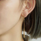 Brincos Pingente Franjas em Forma de Gota de Água Minimalistas Banhados a PVD 18K Aço Inoxidável Moda Delicada Charme Joias Femininas