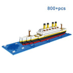 2025 MOC Creative Cruise Ship Micro Building Blocks DIY Tabletop Decoration Bricks Toys Titanic Model  Birthday Christmas Gifts
