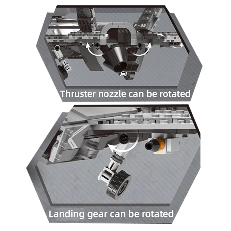 Military Series F35 Fighter Air Battle Plane Building Blocks Across The Battlefield DIY Creative Toys for Children Birthday Gift