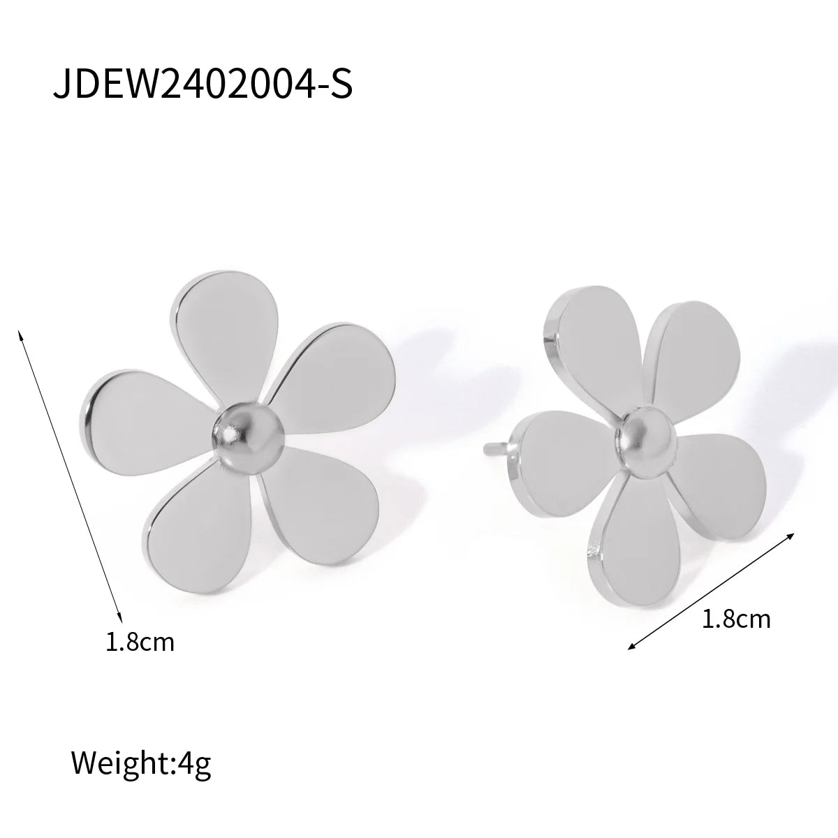 Light Luxury 18K Gold PVD Plated Stainless Steel Elegant Five-petal Flower Small Daisy Earrings Women Statement Charming Jewelry