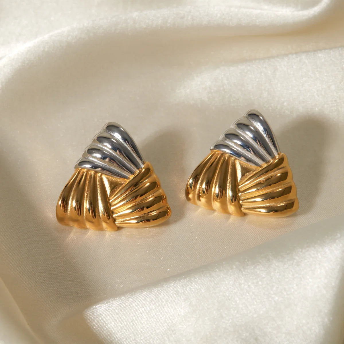 Rustfrit stål 18k forgyldt Vintage Geometrisk Farve Matchende Øreringe Sæt Kvinder Temperament Mode Charm Smykker Fest