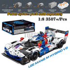 MOC 1:8 3507PCS Technical Remote Control Racing Car LEE MANS M HYBRID V8 Building Blocks Bricks Assembling Toys for Children