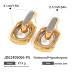 18K PVD-beschichtete Edelstahl-Ohrringe mit unregelmäßigen Erhebungen in Farbangleichung, geometrisch, wasserdicht, exquisite Schmuckgeschenke für Frauen