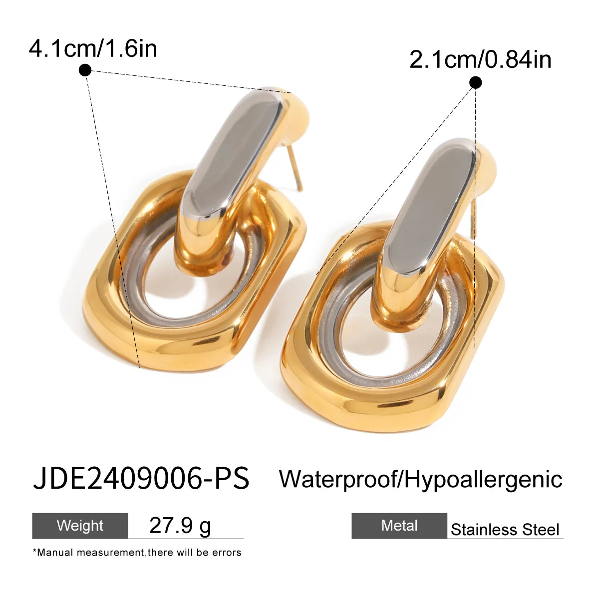 18K PVD-beschichtete Edelstahl-Ohrringe mit unregelmäßigen Erhebungen in Farbangleichung, geometrisch, wasserdicht, exquisite Schmuckgeschenke für Frauen