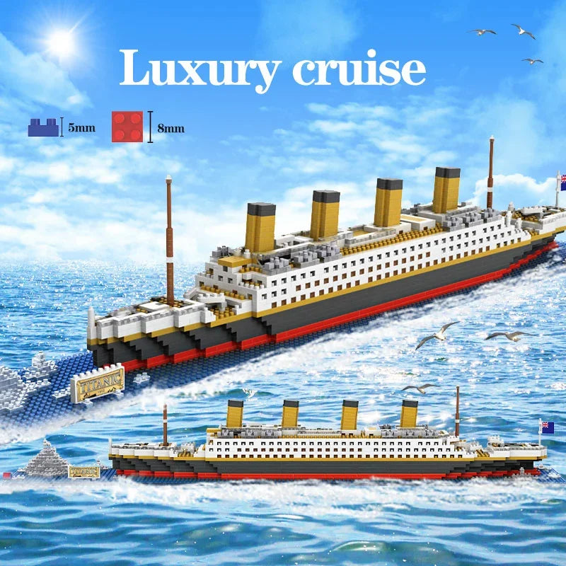Titanic Cruise Ship Model Boat Model DIY Assemble Building Blocks Classical Brick Educational Kids Toys Children Movie
