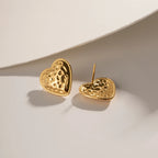 Hjertehammer korn øreringe 18K guldbelagte trendy anløbssikker kærlighedsform Dangle Geometriske øreringe til kvinders mode