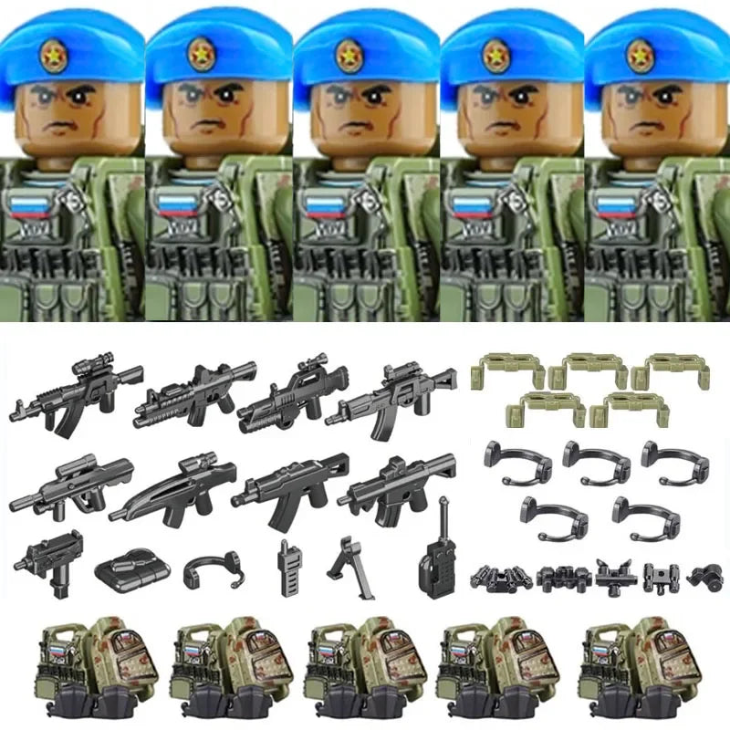 Military Special Forces MOC Building Block German KSK Special Forces Soldier Figure SWAT Army Gun Weapon Vest Backpack Brick Toy