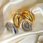 Vandtætte 18k forgyldte rustfrit stål splejsning kærlighed hjerte/vanddråbe øreringe Stilfulde anti-allergiske karakteristiske smykker