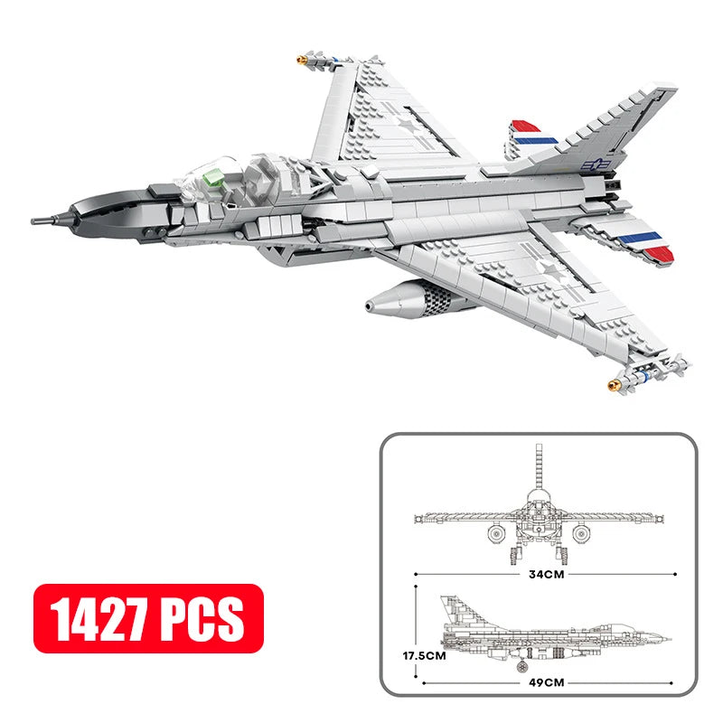MOC Military Series Jump Jets F14 F16 F18 F22 F35 Aircraft Building Blocks War Fighter Model Bricks Toys For Childrens Boy Gifts