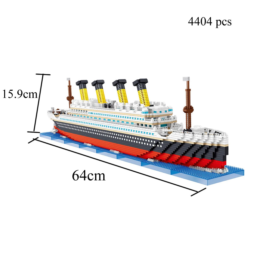 KNEW BUILT 6 Kinds Titanic Model Cruise Ship Building Block for Adult Micro Mini Brick Toy Perfect Gift Entertainment Decoration