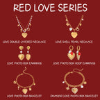 Orecchini a goccia con conchiglia placcata in oro 18k a forma di cuore d'amore, scatola per foto, acciaio inossidabile, donna, antiruggine, regalo per gala, gioielli