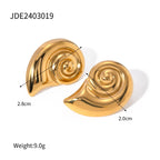 Charm Puffs Design 18K Edelstahl Metall Rostfreier Konch Spirale Form Ohrringe Wasserdichter Schmuck Aretes Frauen