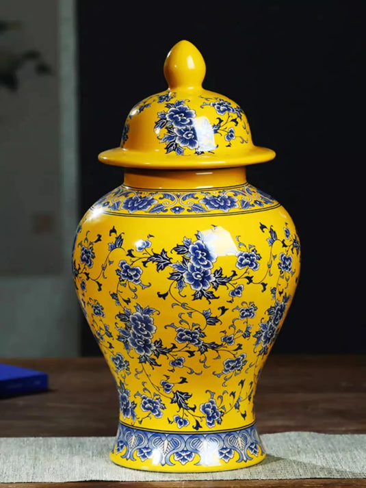 Vase en porcelaine bleu et blanc antique de grande taille, décoration en céramique de Jingdezhen, arrangement floral Dracaena sanderiana, salon de la maison