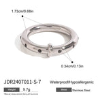 Anello Singolo con Strass Nero Uomo Donna Anello Insolito Resistente all'Acqua Placcato 18K PVD Anelli Semplici per Dita