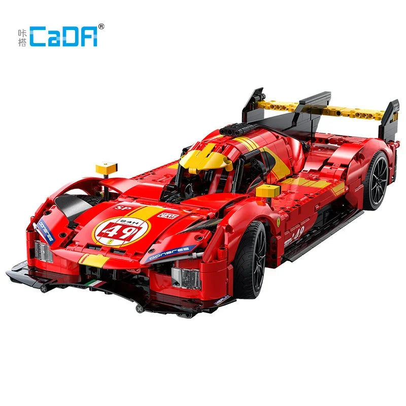 1518Pcs 1:10 Cada MOC City Remote Control Flame Racing Car Model Building Blocks RC V6 Sports Vehicle Bricks Toys Festival Gifts