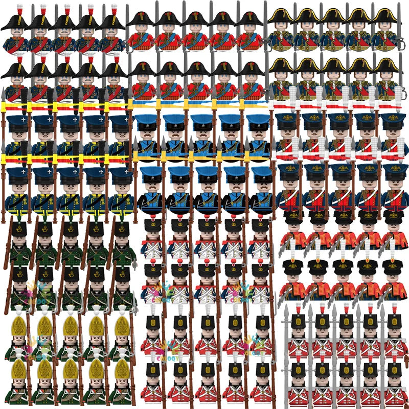 Kids Toys 22/10 Pcs Napoleonic Wars Military General Soldier Building Blocks Imperial Navy Figures Toys For Kids Birthday Gifts