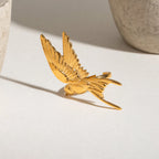 18K glad vredesduif verstelbare open ring dames trendy roestvrijstalen bedel anti allergisch roestvrij sieraden gala cadeau