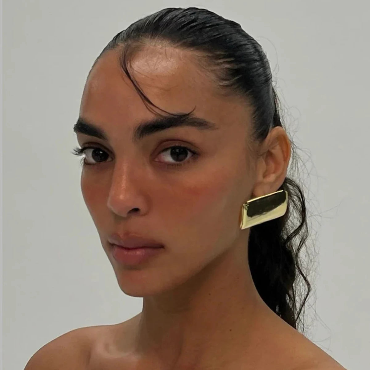 گوشواره‌های مستطیلی براق وینتیج از جنس استیل ضدزنگ با کیفیت بالا، مد مینیمالیستی، هدیه‌های روزانه برای زنان، گوشواره‌های ظریف сережки