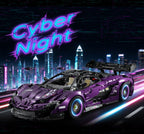 3500+PCS 1:8 Scale Purple Technology Supercar Building Block Kit Electroplated Racing Model Complex Assembly Toy for Adults