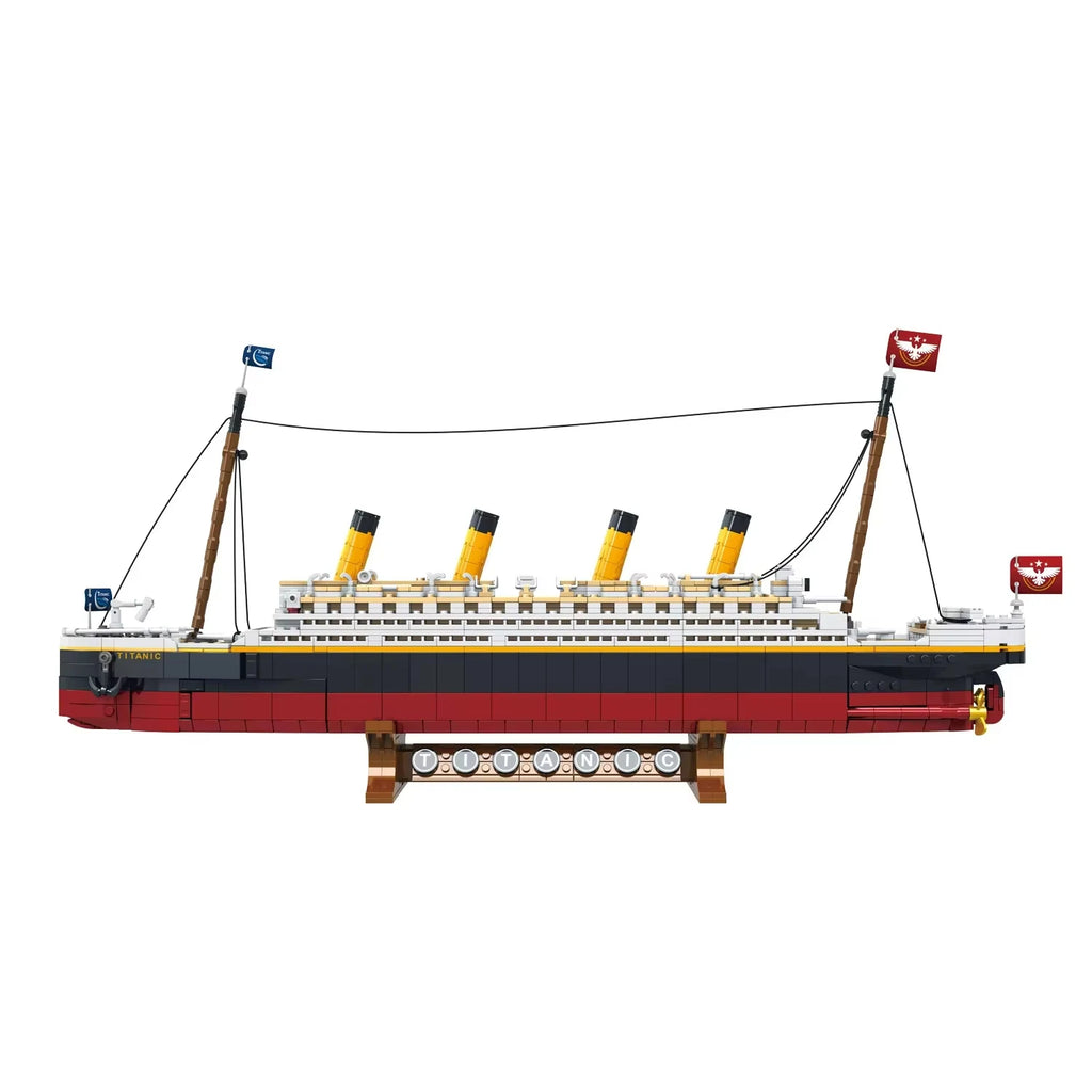 New large-scale Titanic creative model building block set adult challenge giant Titanic cruise ship model building toys children