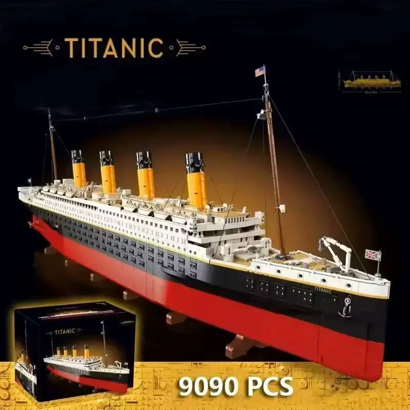9090pcs Compatible Titanic Building Blocks MOC Display Movie Large Model Bricks Cruise Boat Steamship Toy Christmas Gifts 10294
