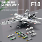 1387PCS Military F-18 Strike Fighter Aircraft Building Blocks MOC Carrier-Base Fighter Model Bricks Set Holiday Gifts Kids Toys