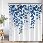 Blue Leaves Shower Curtain Watercolour Plant Eucalyptus Leaf Modern Simple Home Bathroom Decor Fabric Bath Curtains With Hooks