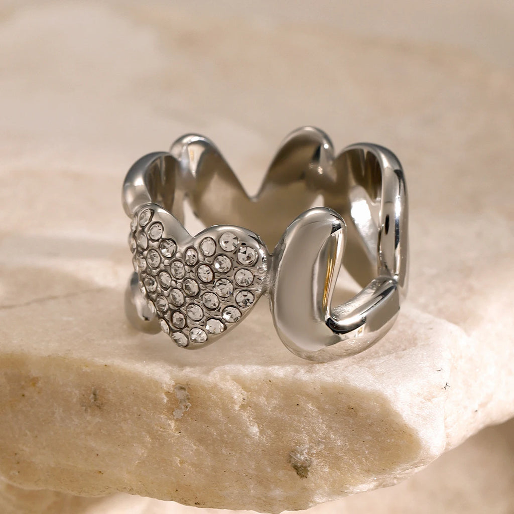 Minimalistische roestvrijstalen multi-stijl ontwerp open ring goudkleurige lichte gezellige vrouwen charme 18K PVD-geplateerde statement sieraden