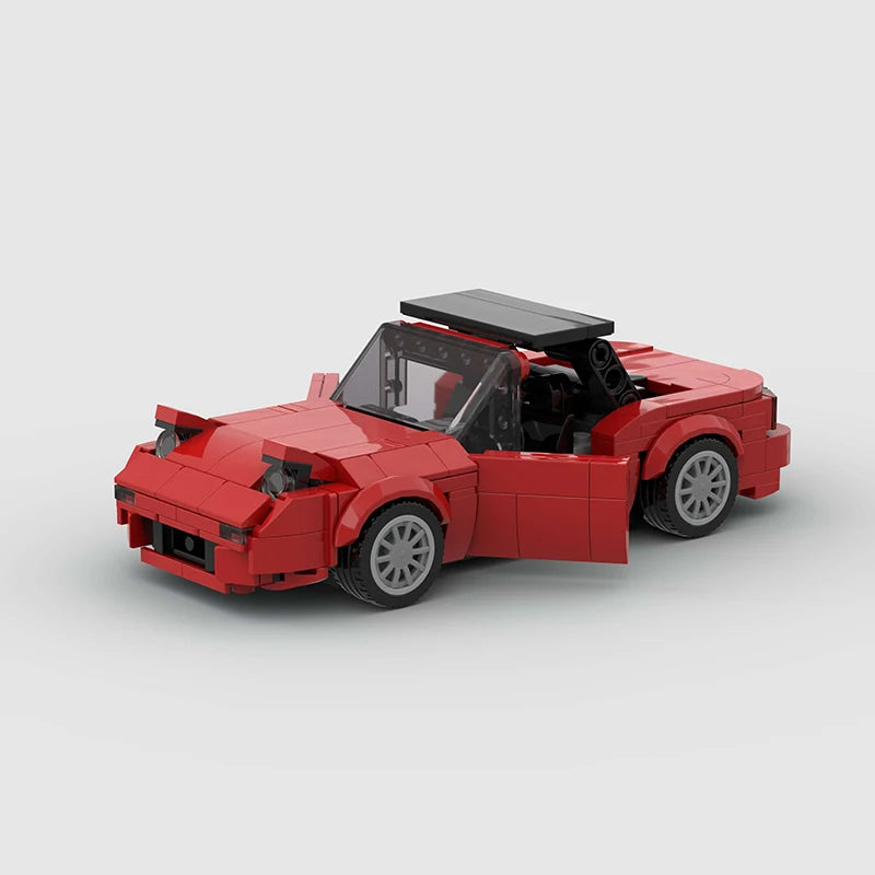 Mini Cabrio MOC Open Car Vehicle City  Racer Runabout Building Blocks Brick Cabriolet Supercar Kids Toys Gift Boys