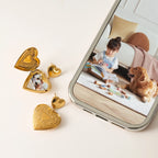 Orecchini a goccia con conchiglia placcata in oro 18k a forma di cuore d'amore, scatola per foto, acciaio inossidabile, donna, antiruggine, regalo per gala, gioielli