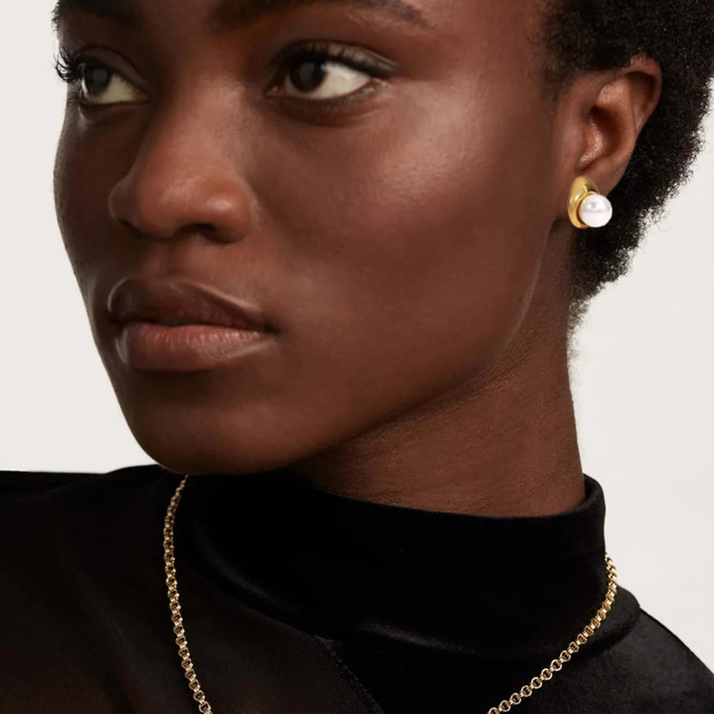 18K forgyldte højkvalitets imiterede perler ørestikker rustfrit stål koreanske charms smykker Bijoux Femme gave