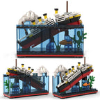 MOC RMS Cruise Sank Titanic Break In Half Model Building Blocks Ship Shipwreck Boat Construction Children Brick Sets Toys Gifts